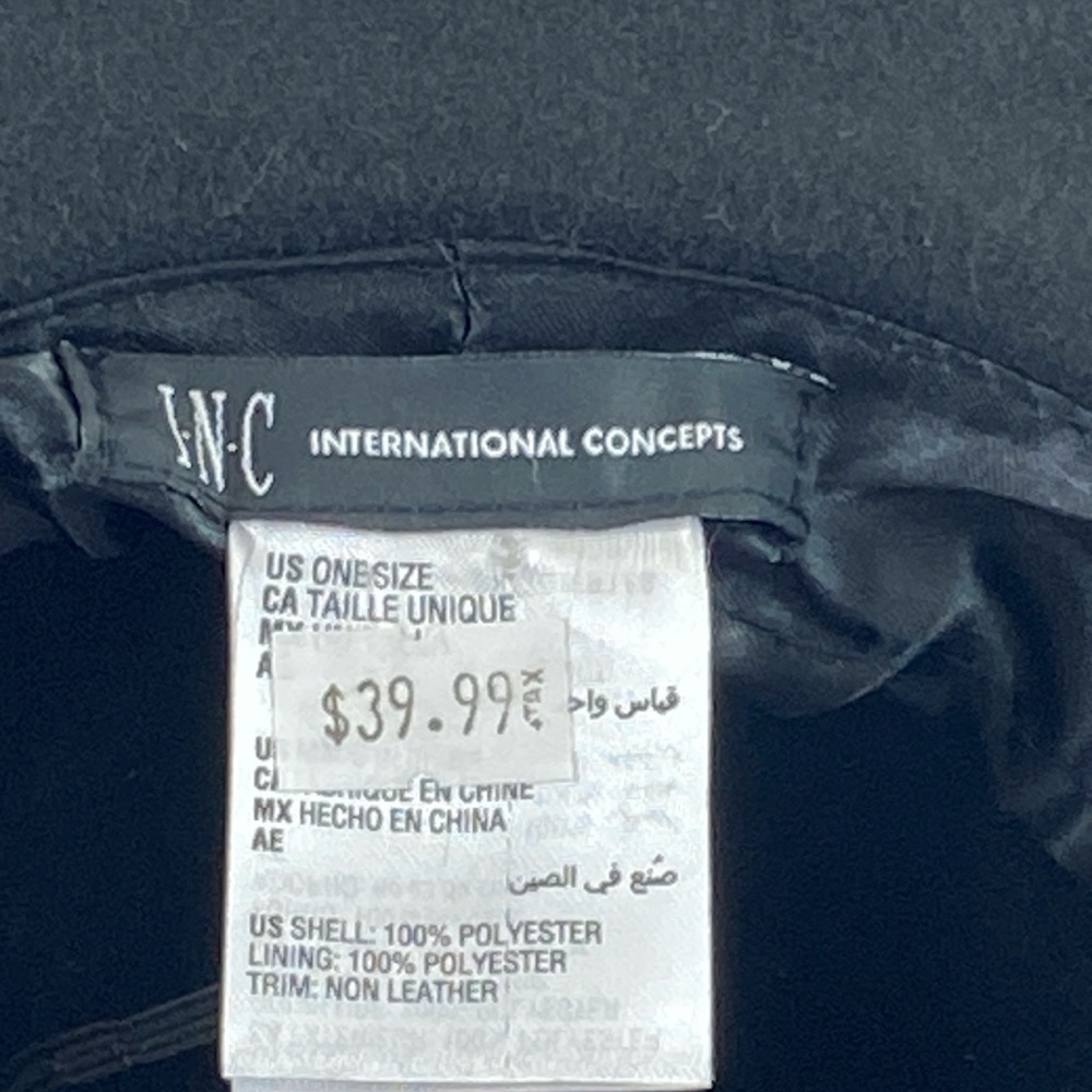INC International Concepts Black Panama Hat with a Gold Tone Ring Hardware NWT - Picture 11 of 12